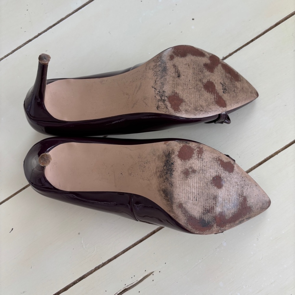Steve Madden Lalette Chainlink Burgundy Pump Heel Women’s Size 7.5 M - Picture 8 of 15